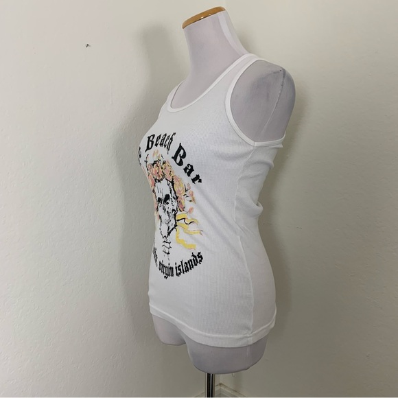 Y2k style long tank top The beach bar St. John Virgin Islands American Apparel - Picture 10 of 10